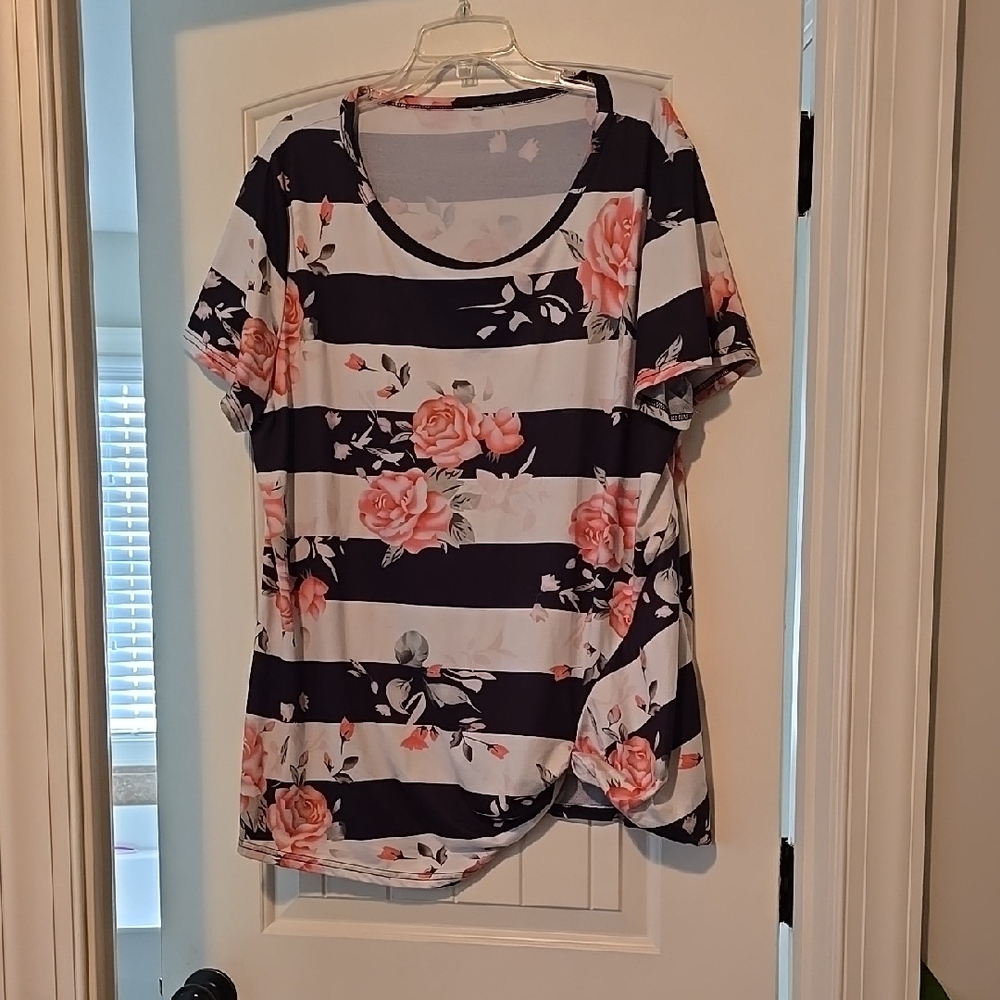 Floral Striped Women's Top